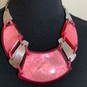 Pink and Silver plated necklace